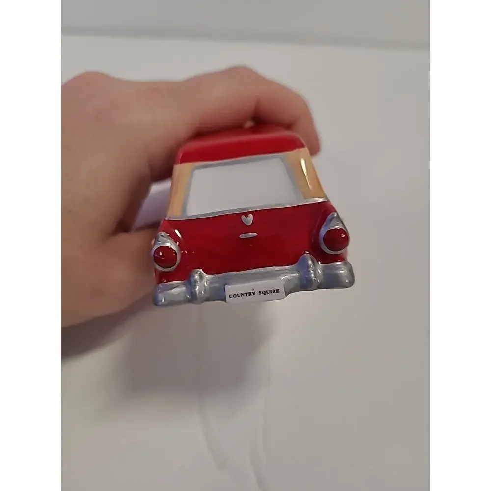 Dept. 56 1955 Ford Country Squire Red Station Wagon with Sign 54950 RETIRED RARE